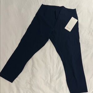 lululemon athletica Dark Navy Wunder Under High Waisted Crop 23” Leggings NWT